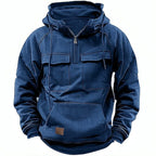 Men's Casual Half-Zip Hoodie | Funnel-Neck