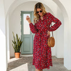 Women’s Summer Vacation Printed Dress | Midi