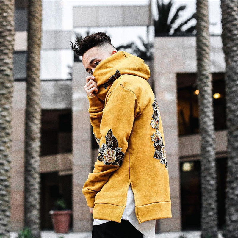 Men's Winter Streetwear Floral Graphic Hoodie | Oversized