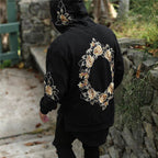Men's Winter Streetwear Floral Graphic Hoodie | Oversized