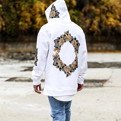Men's Winter Streetwear Floral Graphic Hoodie | Oversized