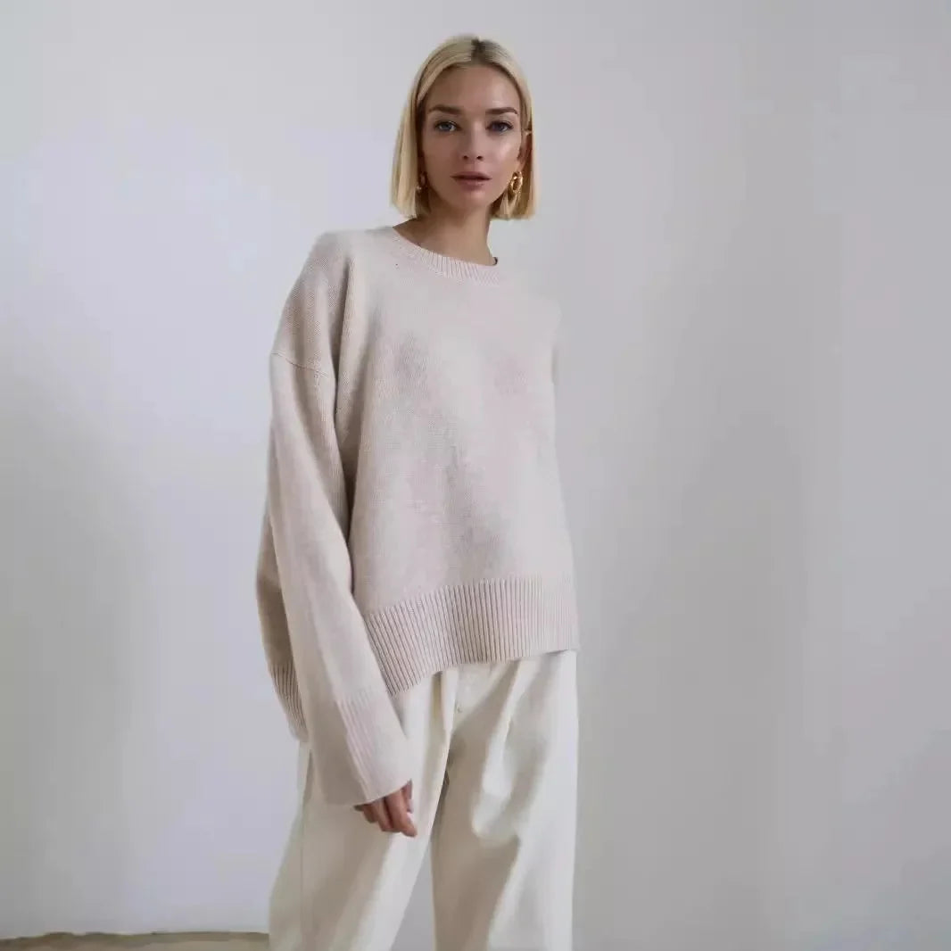 Women's Oversized Crew Neck Knit Sweater | Fall