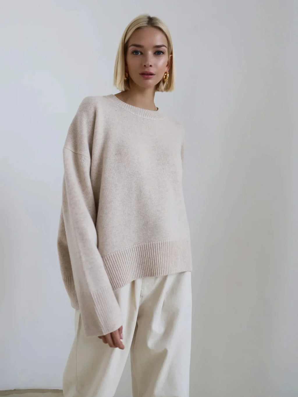 Women's Oversized Crew Neck Knit Sweater | Fall