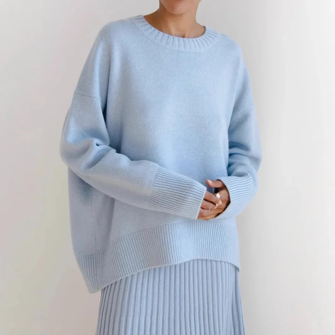 Women's Oversized Crew Neck Knit Sweater | Fall