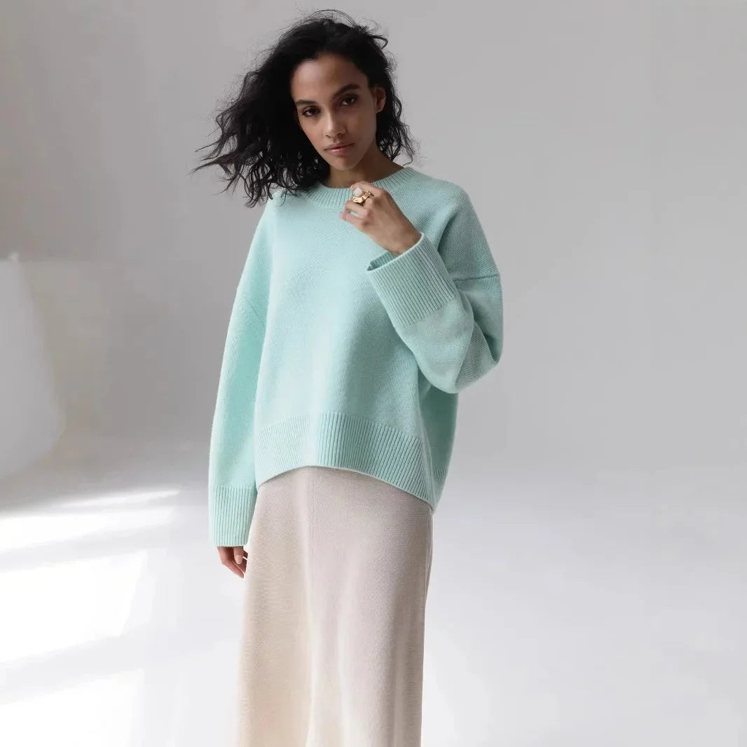 Women's Oversized Crew Neck Knit Sweater | Fall