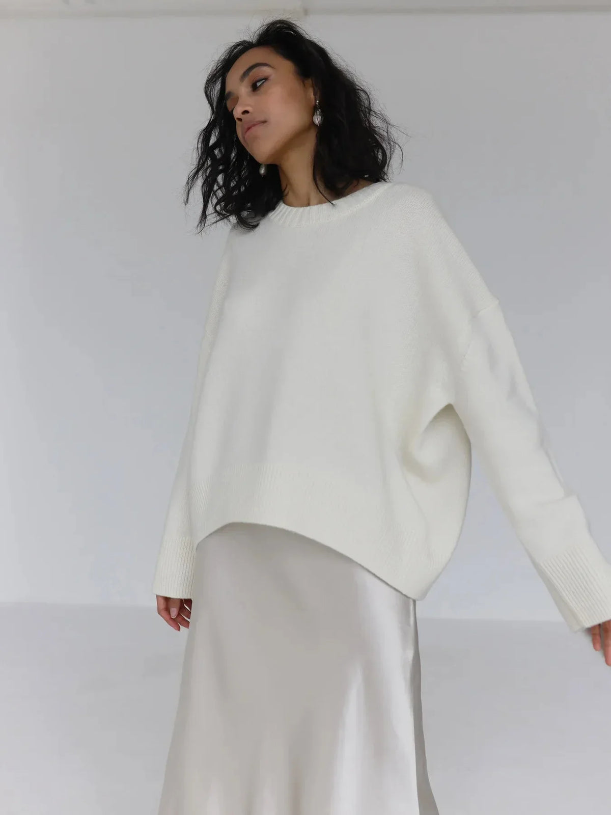 Women's Oversized Crew Neck Knit Sweater | Fall