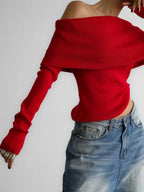 Women's Off Shoulder Knit Sweater | Fall