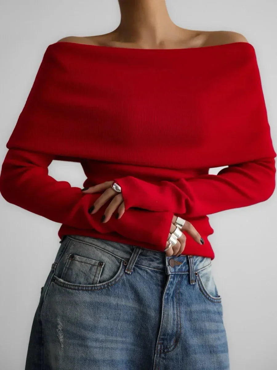 Women's Off Shoulder Knit Sweater | Fall