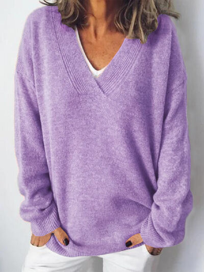 Women's Oversized V-Neck Sweater | Fall