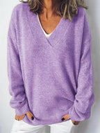 Women's Oversized V-Neck Sweater | Fall