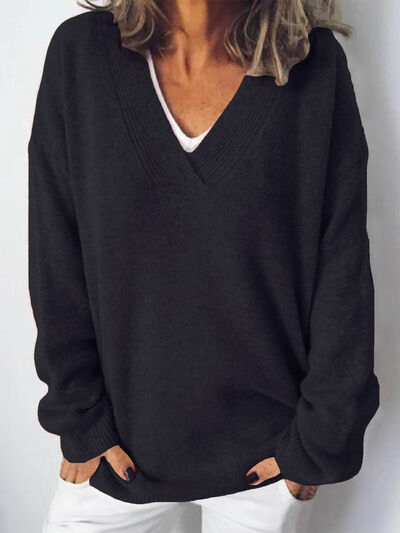 Women's Oversized V-Neck Sweater | Fall