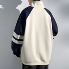 Men’s Oversized High-Neck Button Sweatshirt | Graphic Front
