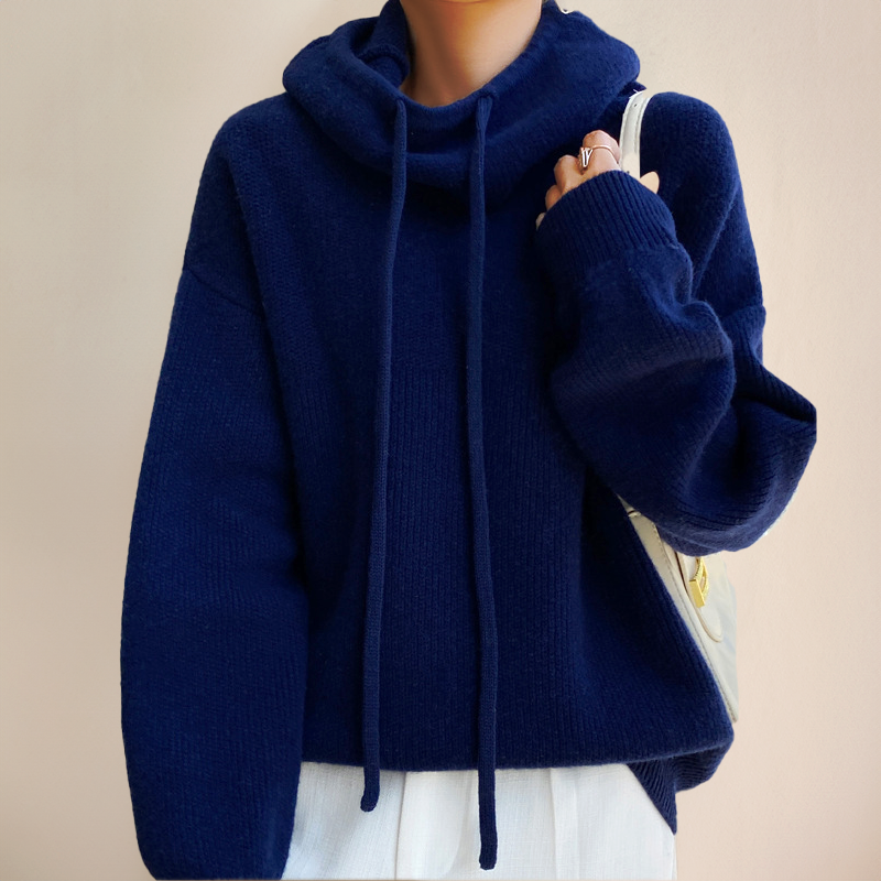 Women's Long Sleeve Oversized Knitted Hoodie | Winter
