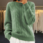 Women's Ribbed Winter Knit Sweater | Crew Neck