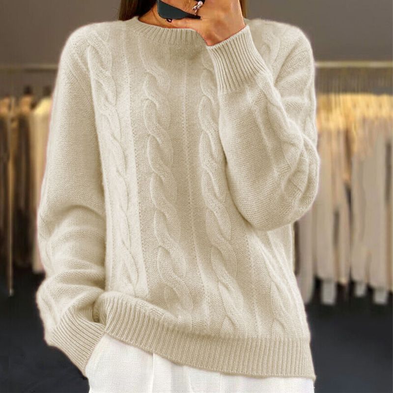 Women's Winter Knit Sweater | Crew Neck