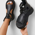 Women's Buckle Detail Thick Sole Sandals | Zip Closure