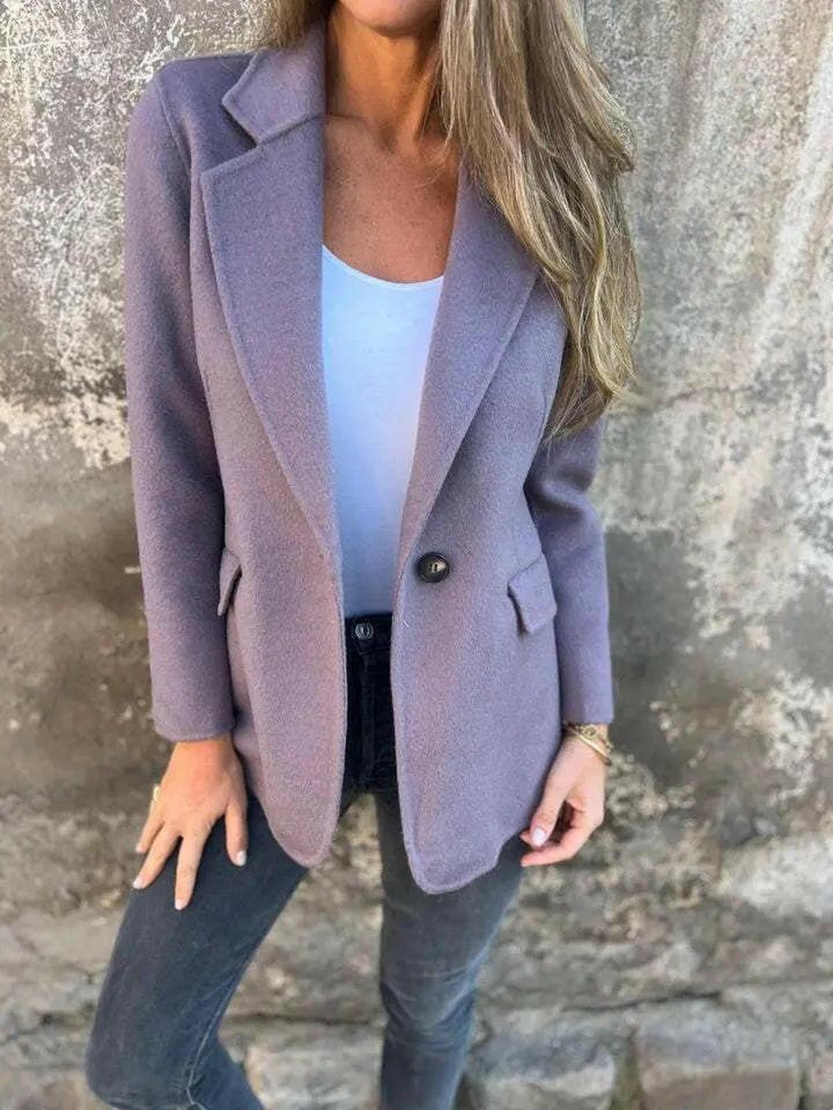 Women's Long Sleeve Coat Blazer | Winter