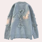 Men’s Ripped Long-Sleeve Sweater | Knit