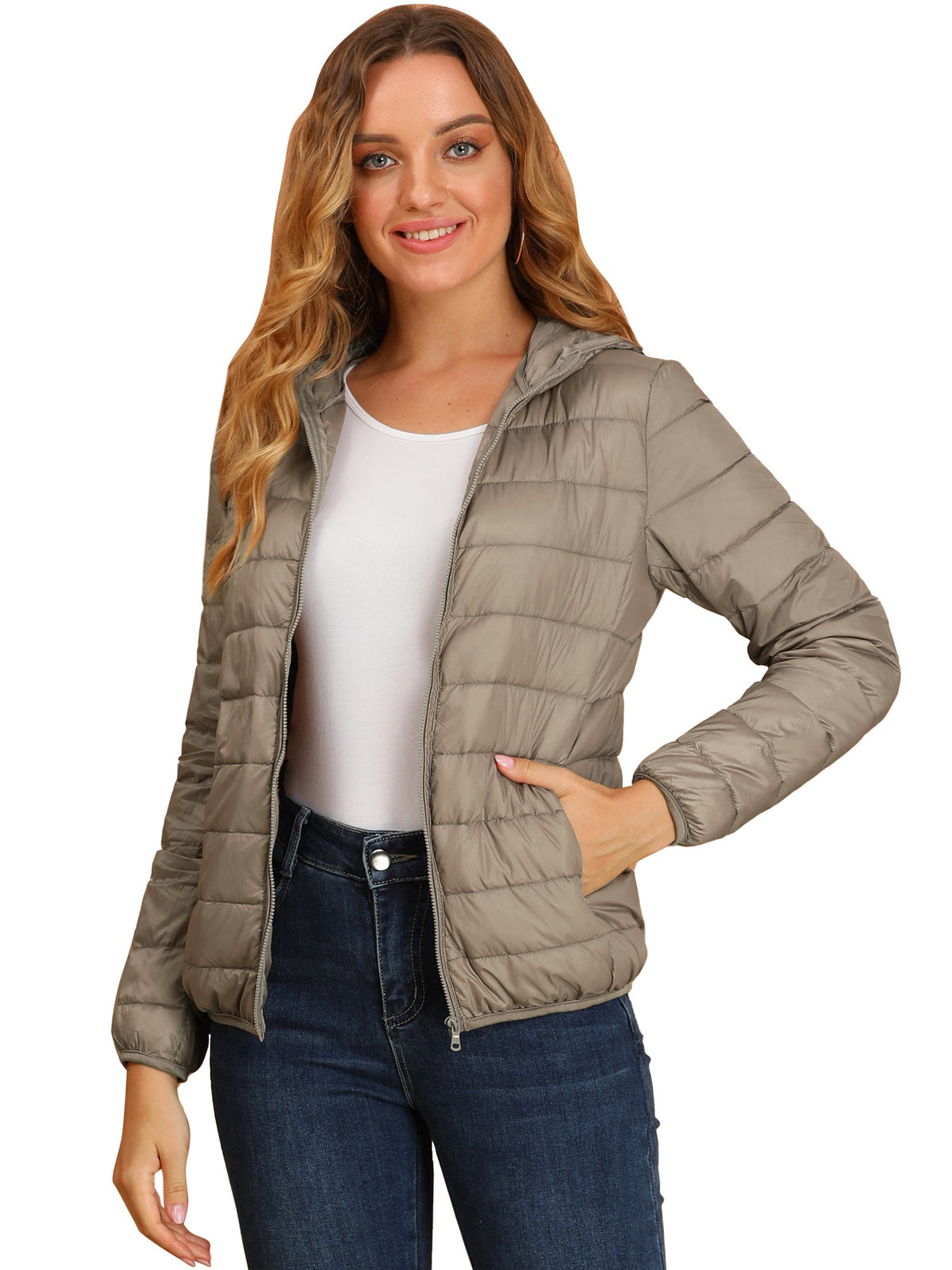 Women's Zip Up Puffer Jacket | Winter