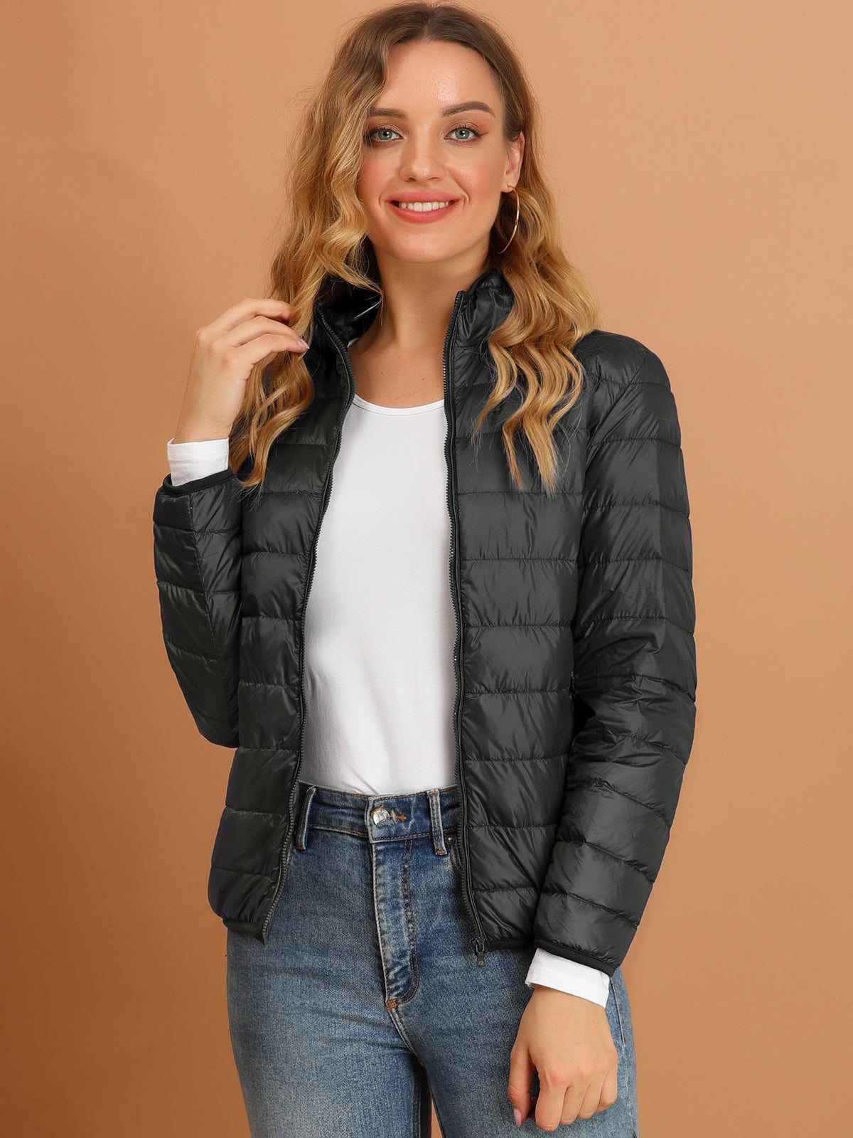 Women's Zip Up Puffer Jacket | Winter