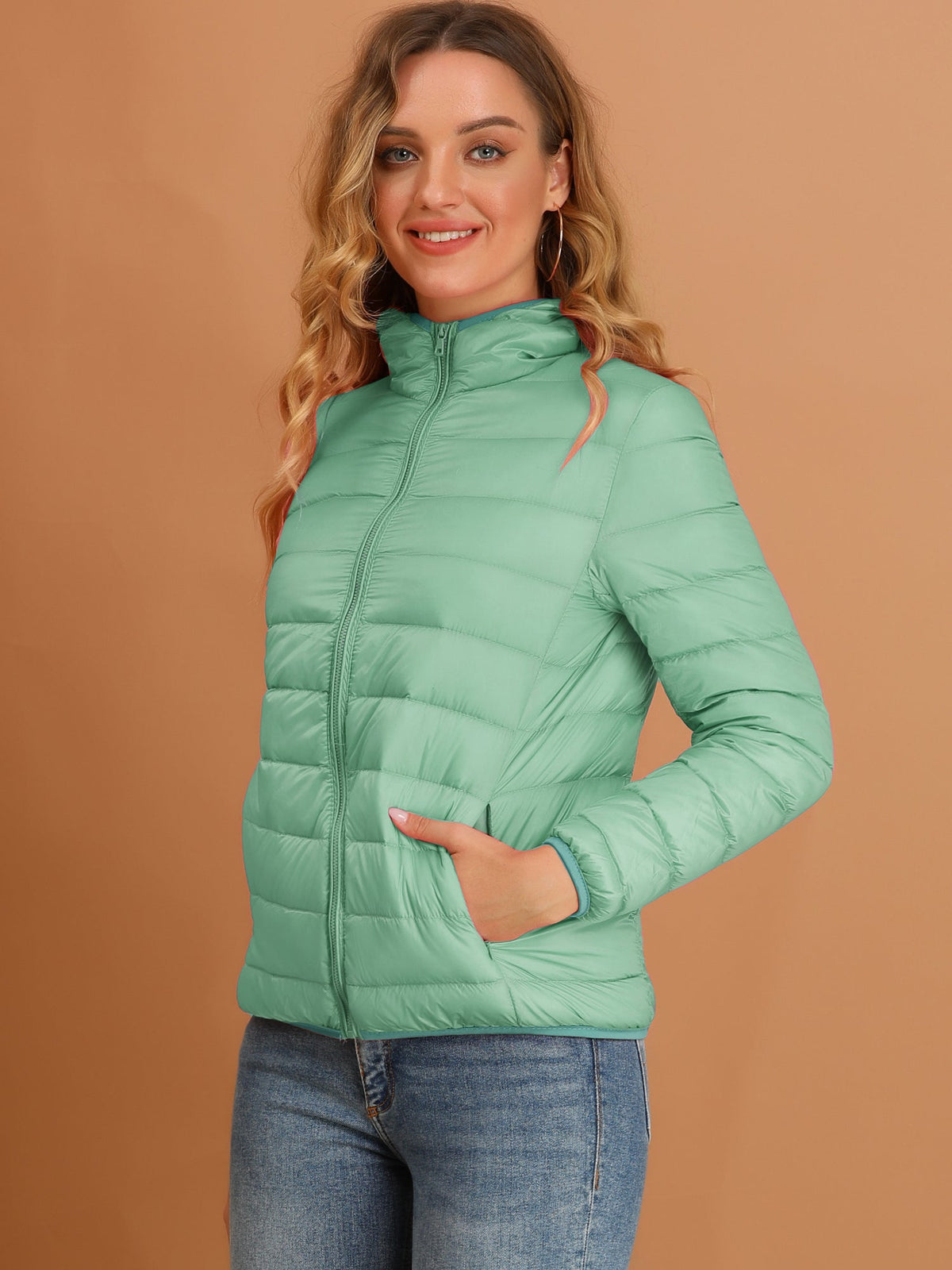 Women's Zip Up Puffer Jacket | Winter
