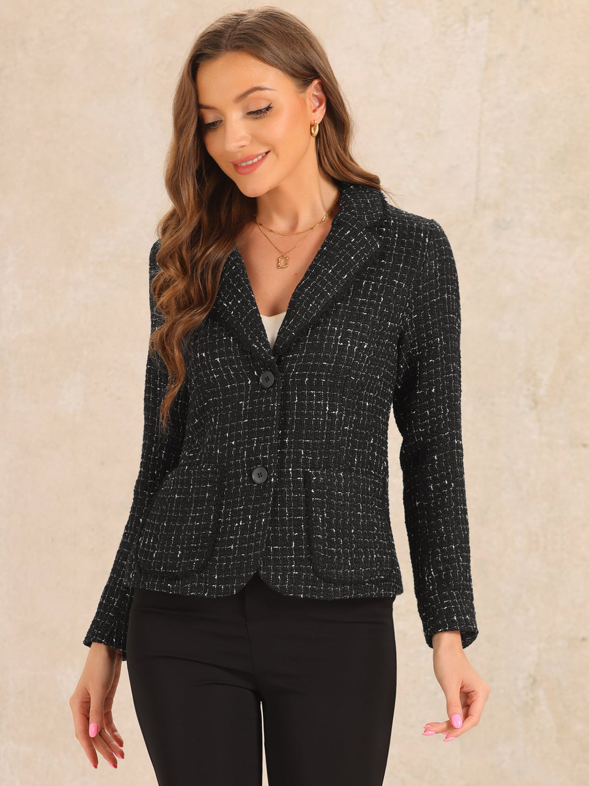 Women's Long Sleeve Button Blazer | Pockets