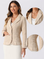 Women's Long Sleeve Button Blazer | Pockets