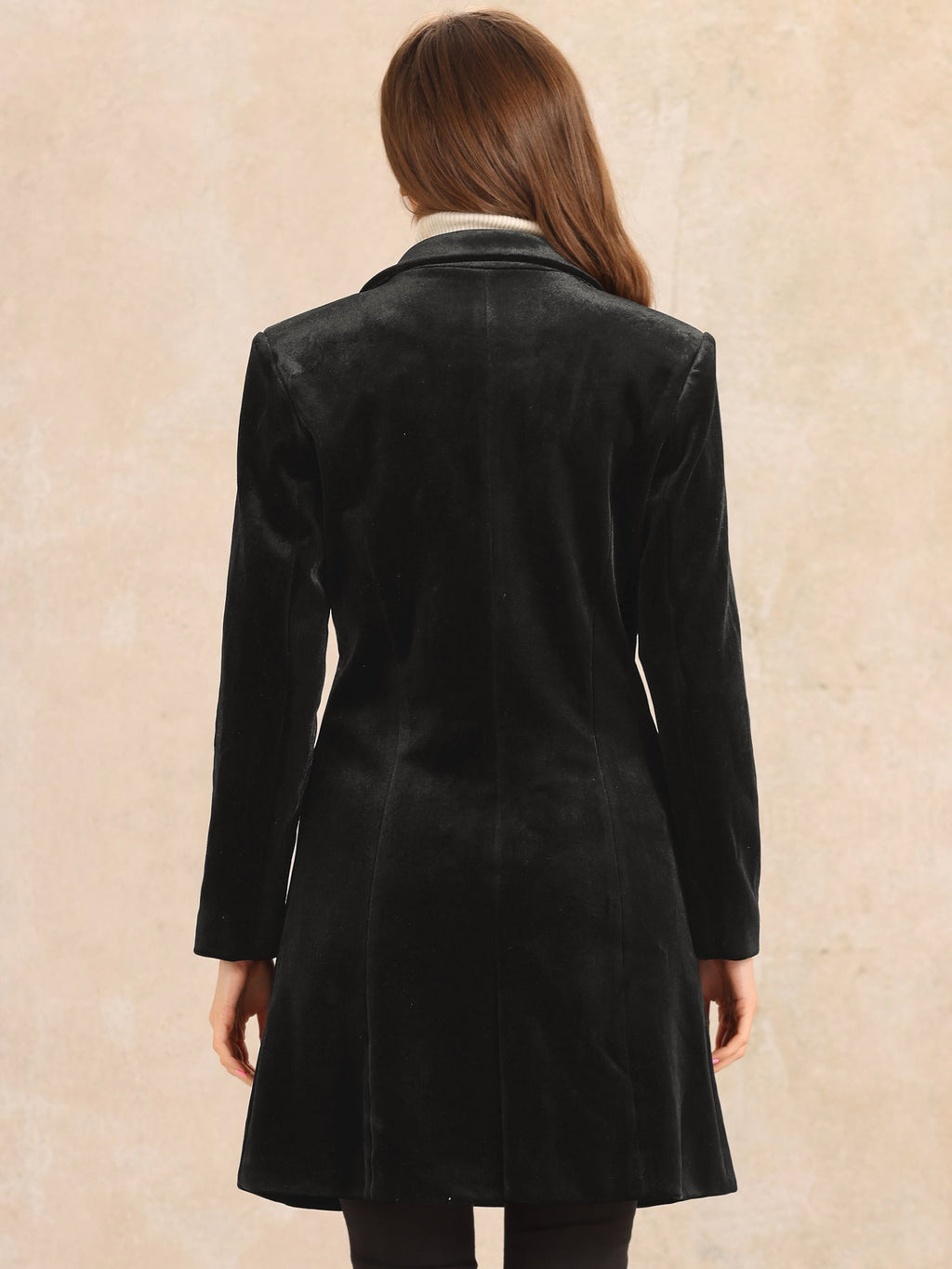 Women's Double Breasted Pockets Winter Coat | Long