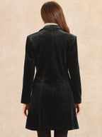 Women's Double Breasted Pockets Winter Coat | Long