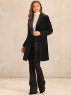 Women's Double Breasted Pockets Winter Coat | Long