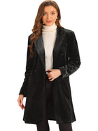 Women's Double Breasted Pockets Winter Coat | Long