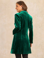 Women's Double Breasted Pockets Winter Coat | Long