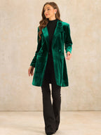 Women's Double Breasted Pockets Winter Coat | Long