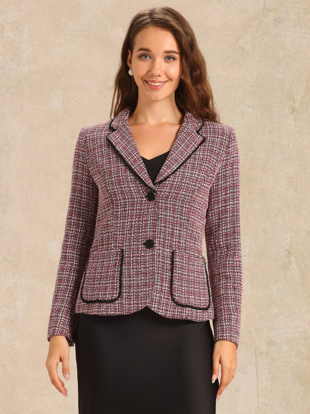 Women's Long Sleeve Button Blazer | Pockets