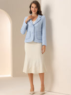 Women's Long Sleeve Button Blazer | Pockets