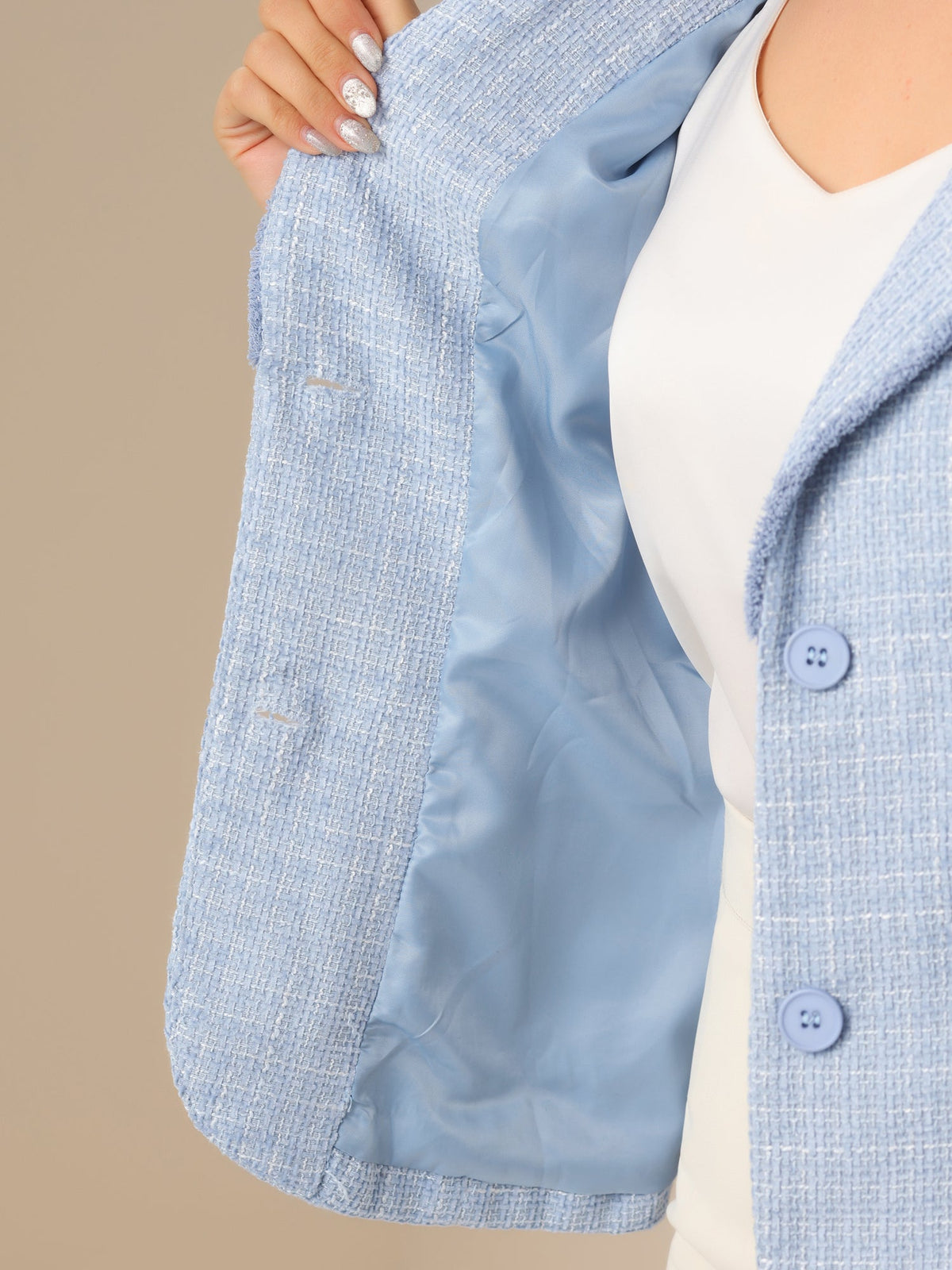 Women's Long Sleeve Button Blazer | Pockets