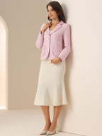 Women's Long Sleeve Button Blazer | Pockets