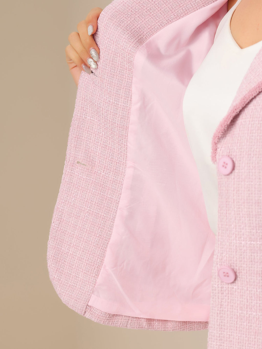 Women's Long Sleeve Button Blazer | Pockets