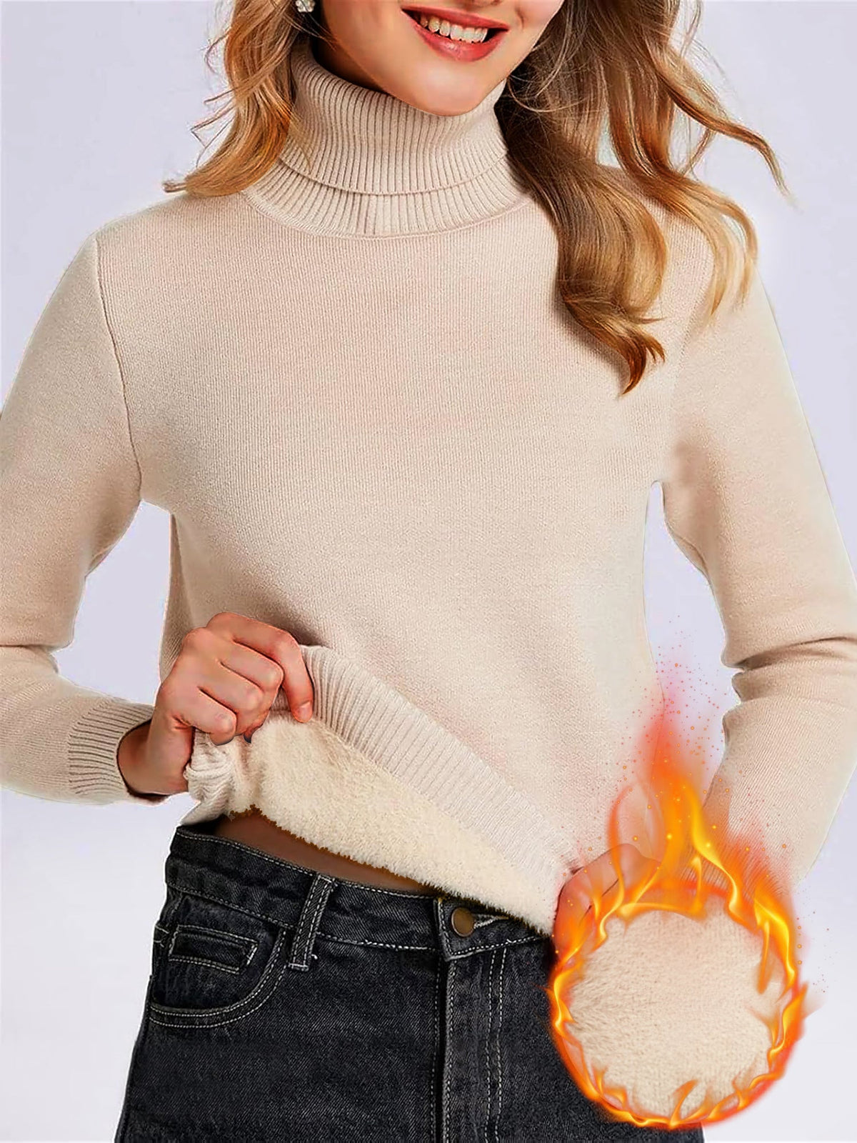 Women's Winter Turtle Neck Sweater | Long Sleeves