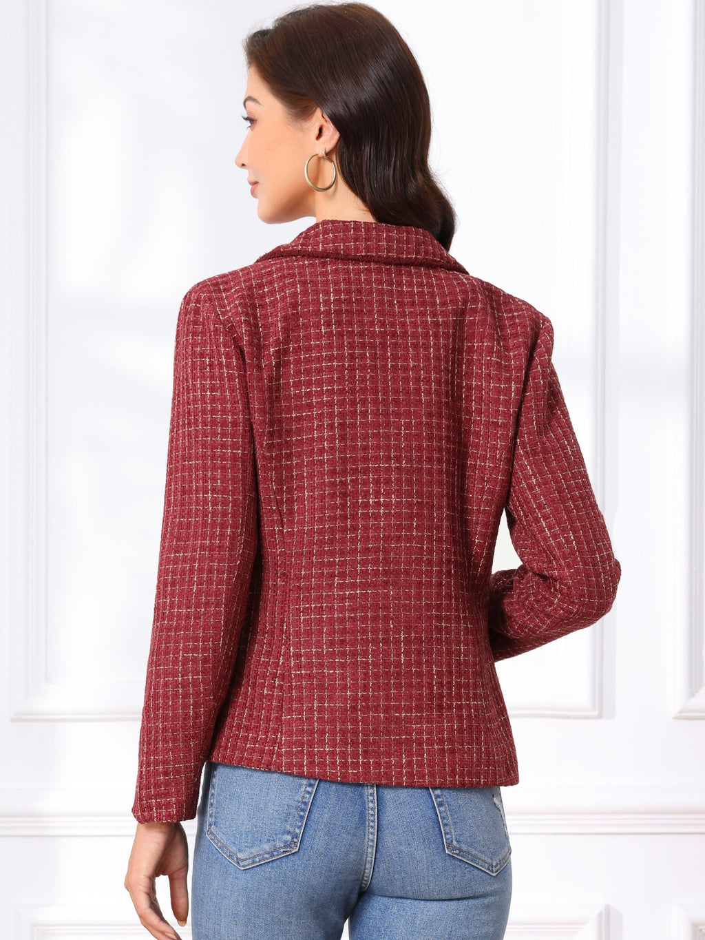 Women's Long Sleeve Button Blazer | Pockets