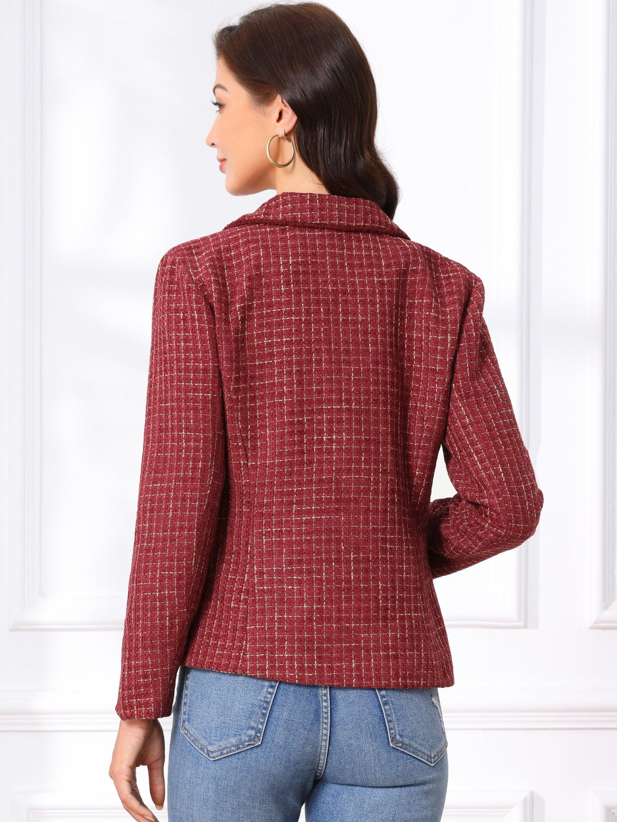 Women's Long Sleeve Button Blazer | Pockets