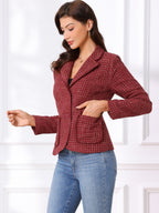 Women's Long Sleeve Button Blazer | Pockets