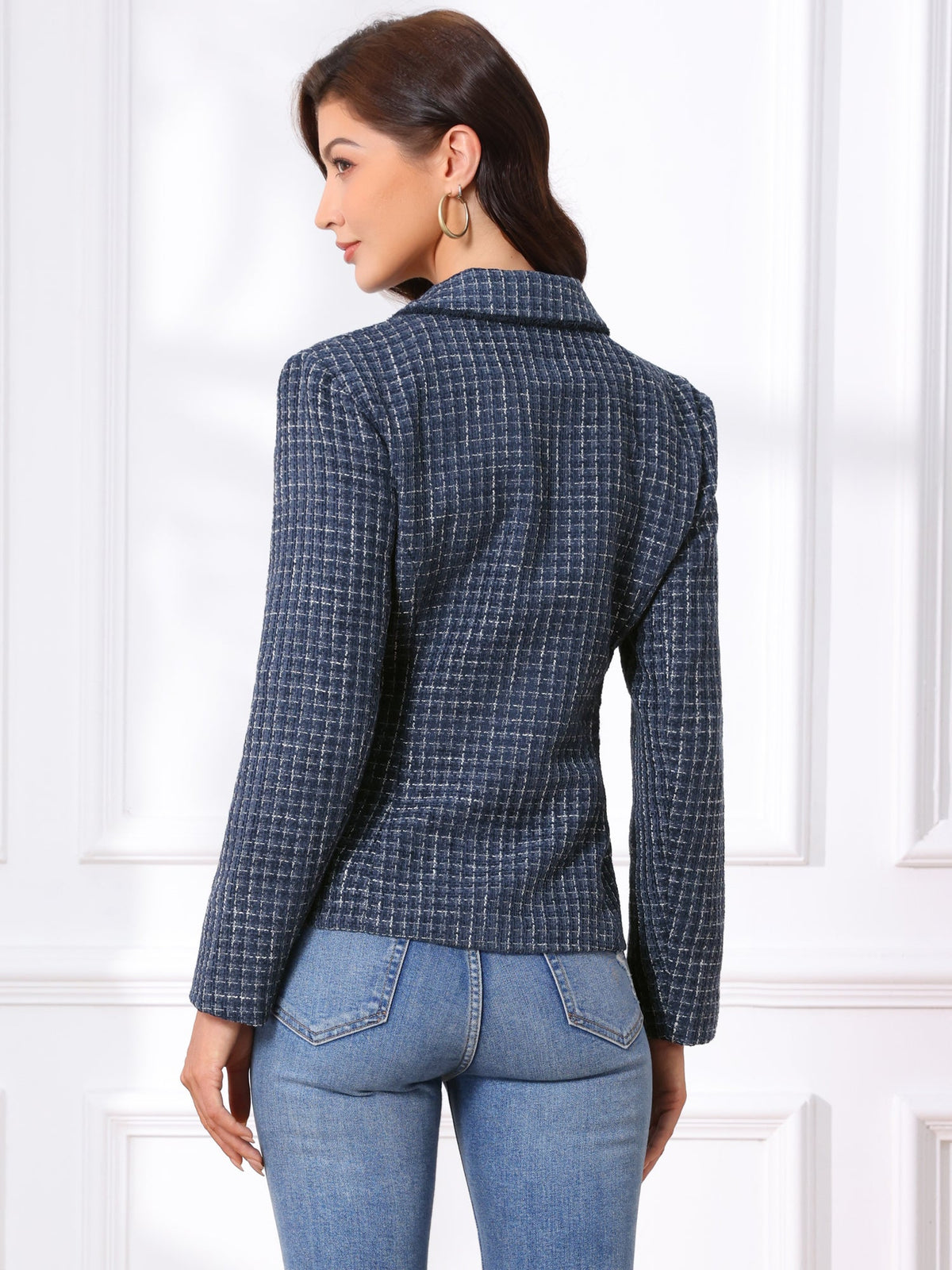 Women's Long Sleeve Button Blazer | Pockets