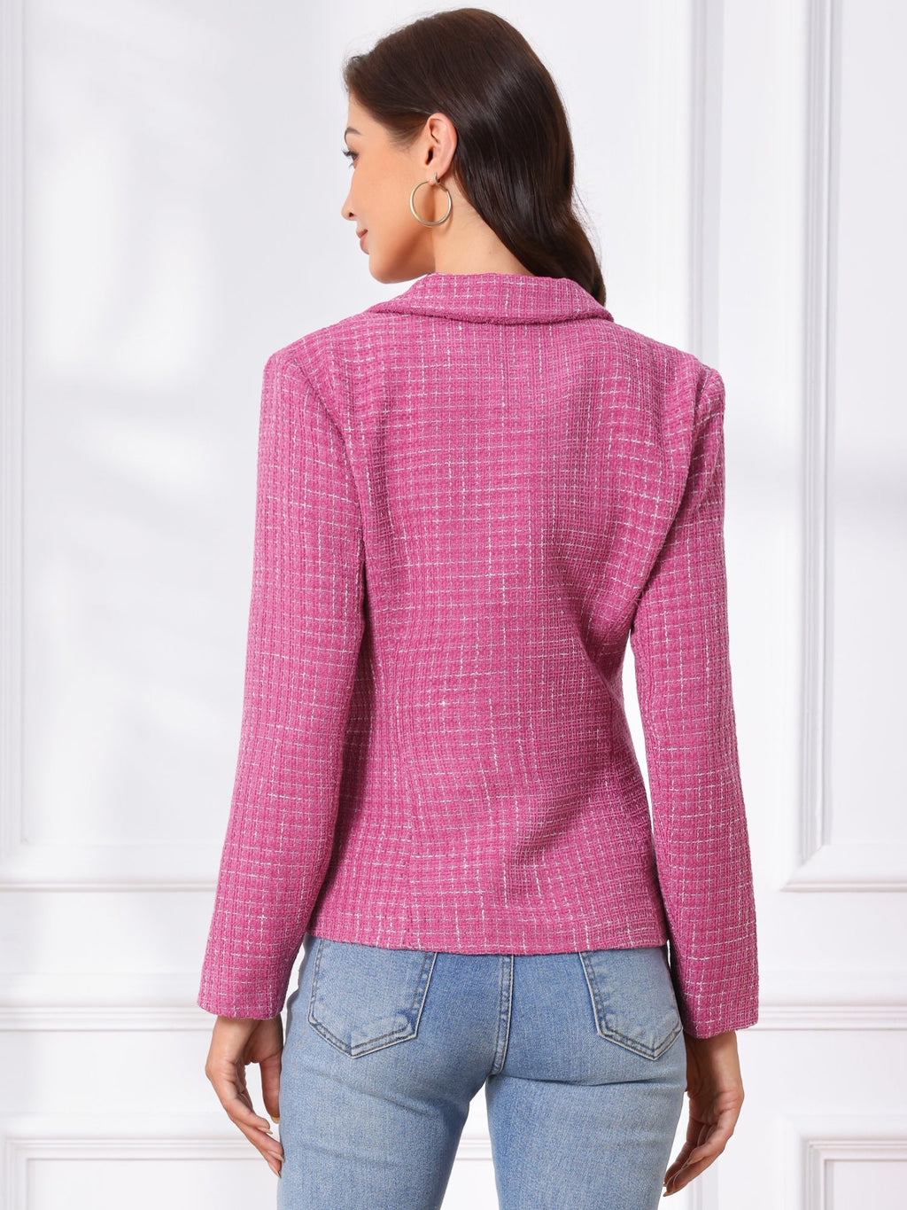 Women's Long Sleeve Button Blazer | Pockets
