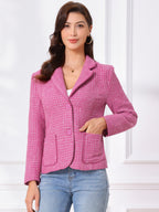Women's Long Sleeve Button Blazer | Pockets