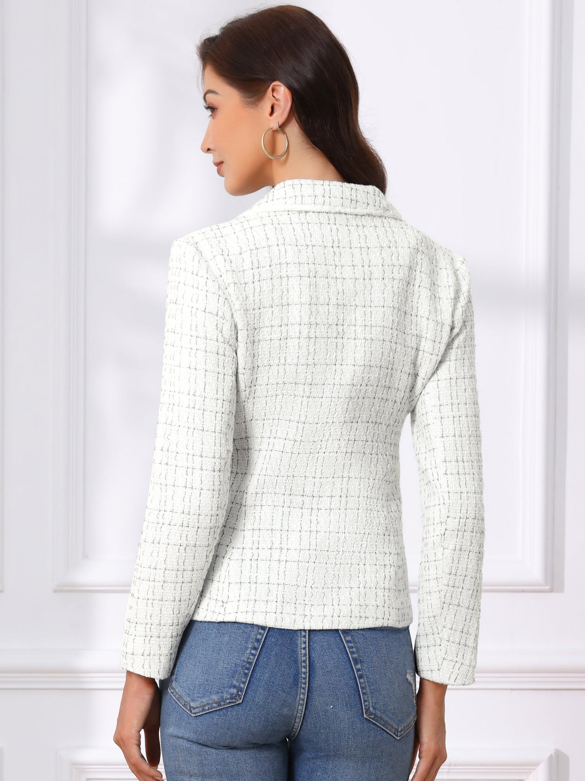Women's Long Sleeve Button Blazer | Pockets