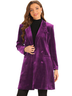 Women's Double Breasted Pockets Winter Coat | Long
