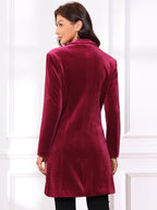 Women's Double Breasted Pockets Winter Coat | Long