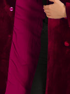 Women's Double Breasted Pockets Winter Coat | Long