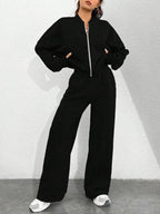 Women's Long Sleeve Zip Up Tracksuit | Cropped